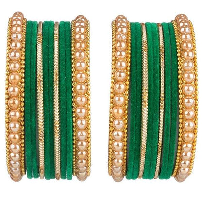 Artificial Gold Plated Green Color Bangle Set for Women and Girls 02