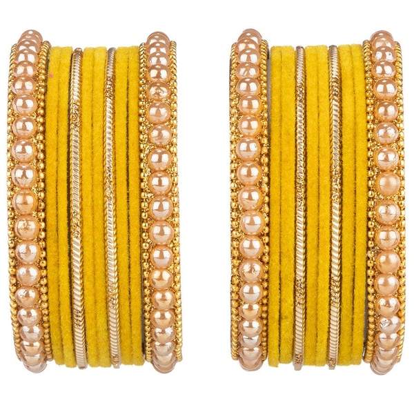 Artificial Gold Plated Yellow Color Bangle Set for Women and Girls 02