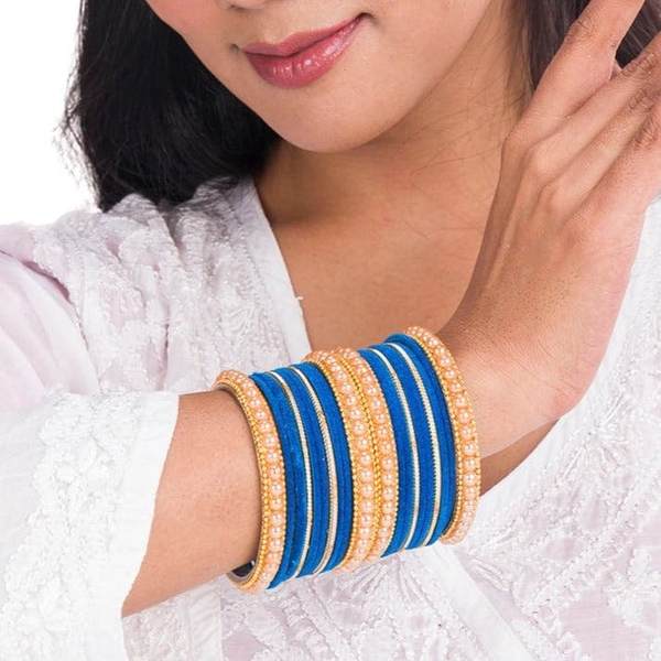 Artificial Gold Plated Firozi Color Bangle Set for Women and Girls 03