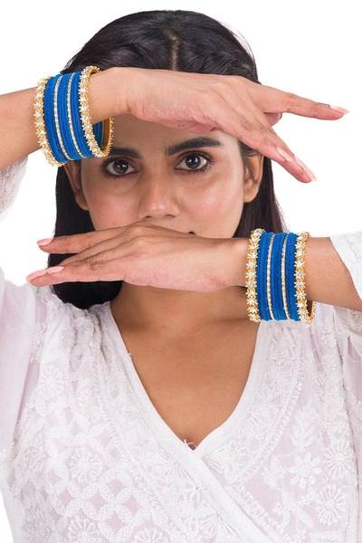 Stone Bangles for Women and Girls together in two hand 