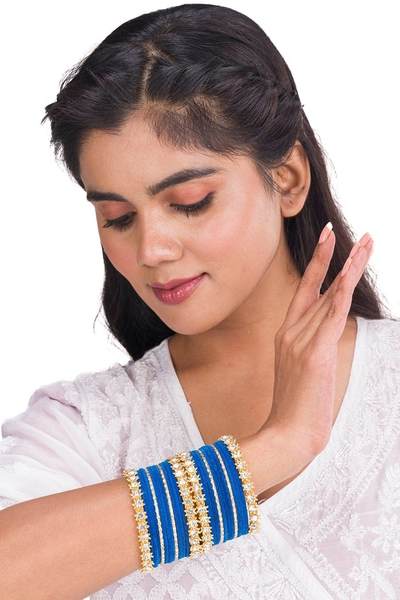 Stone Bangles for Women and Girls together in one hand 