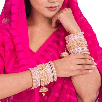 Wedding Latkan Bridal Chura Set Pink Color Pack of 38 02