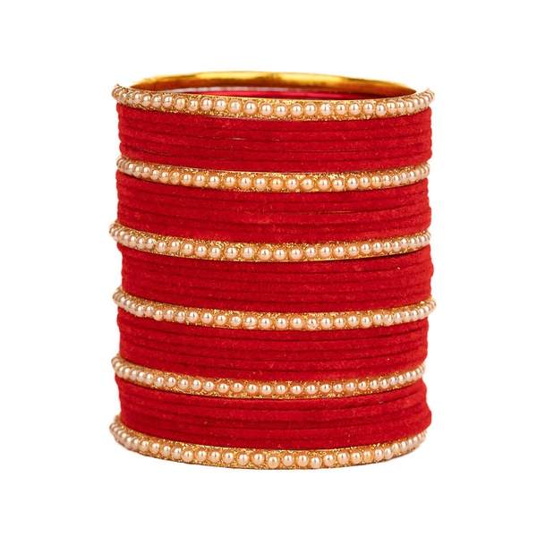 Luxurious Velvet & Metal Bangles for an Elegant Look