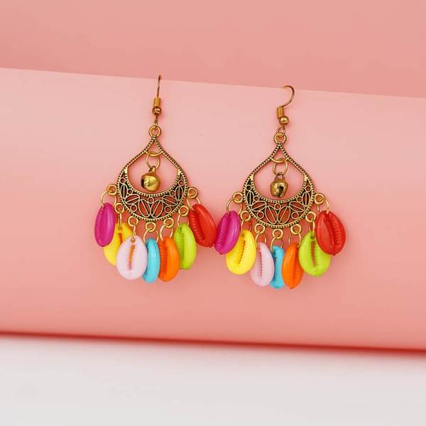 Golden and Multicolor Graceful Fashion Earrings