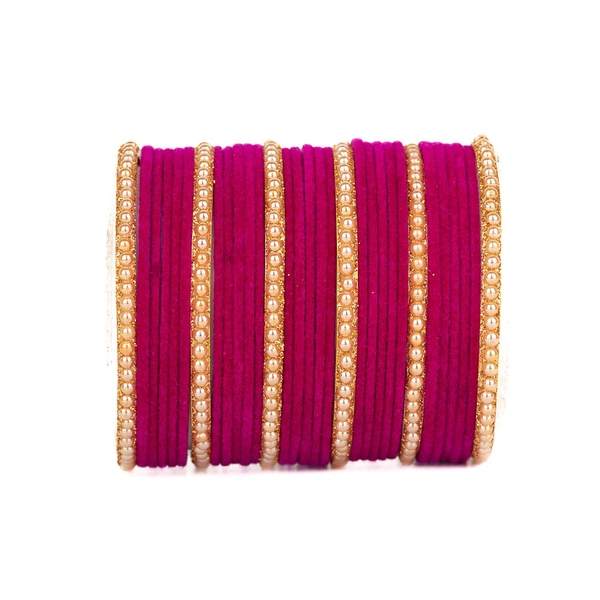 Timeless Velvet & Metal Bangles for Cultural Elegance 02