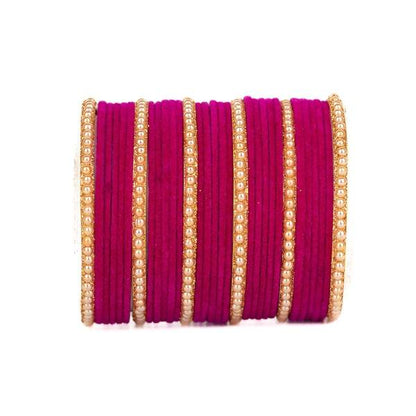 Timeless Velvet & Metal Bangles for Cultural Elegance 02