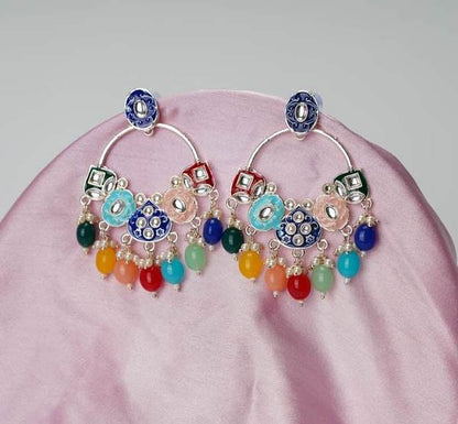 Jhumka Earrings for Beautiful Girls & Women (Blue & Multicolor) 02