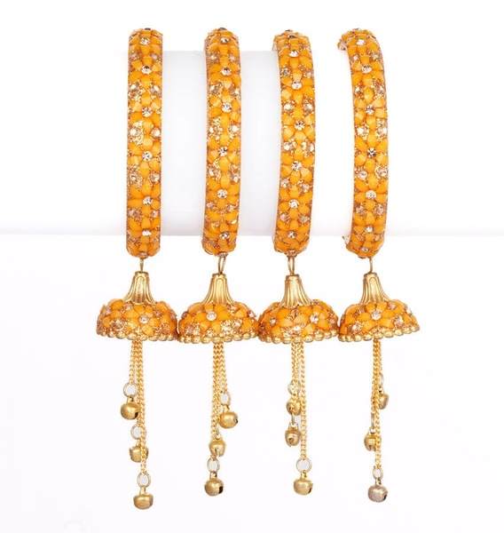 Yellow Color Wedding Festive Latkan Bangles Set for a Touch of Elegance 02