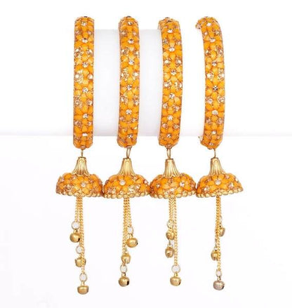 Yellow Color Wedding Festive Latkan Bangles Set for a Touch of Elegance 02