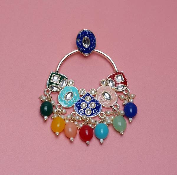 Jhumka Earrings for Beautiful Girls & Women (Blue & Multicolor) 03