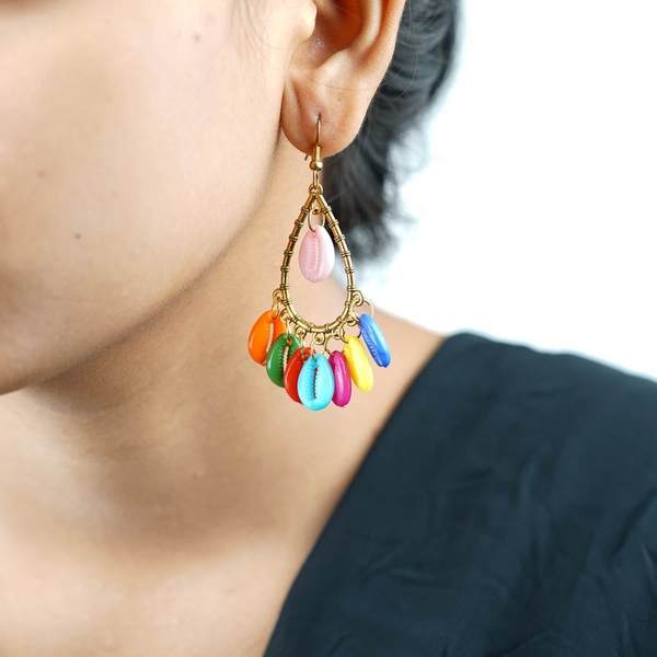 Gold-Plated Handcrafted Multicolor Earrings for Women 02