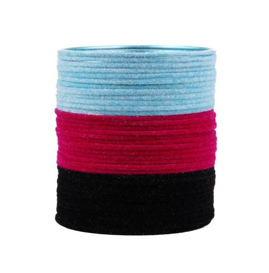 Elegant Velvet Bangles in Three Vibrant Hues