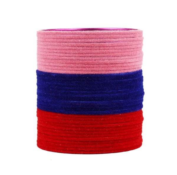 Velvet Bangles in Three Vibrant Colors a Stylish Accessory for Any Occasion