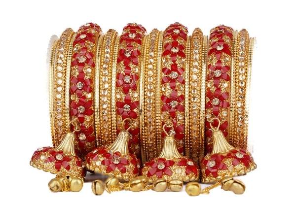 Shine in Style Exquisite Metal Wedding Bangles with Beautiful Jhoomer Latkan 02