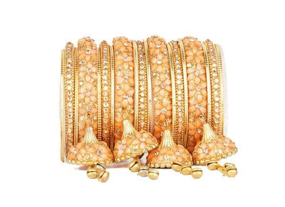 Metal Wedding Bangles Set With Beautiful Jhoomer Latkan 03