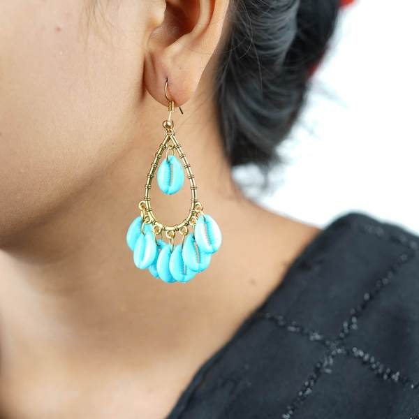 Gold-Plated Handcrafted Surf Color Earrings for Women 02