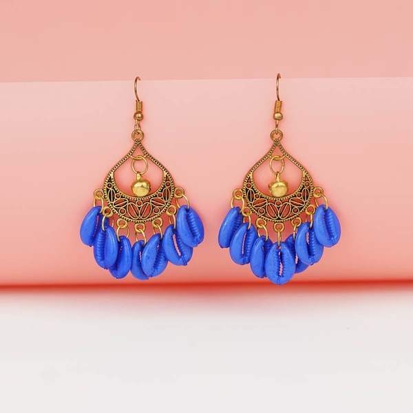 Golden and Blue Color Graceful Fashion Earrings