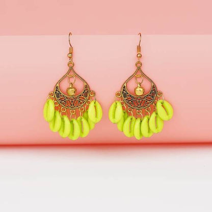 Golden and Lime Color Graceful Fashion Earrings