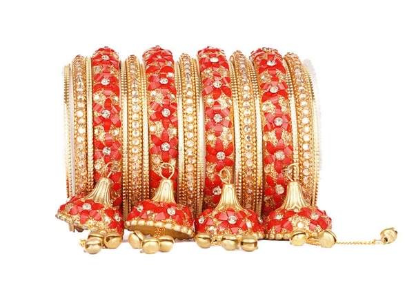 Red Color Wedding Bangles Set with Jhoomer Latkan 02