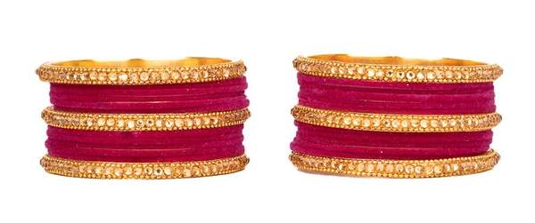 Designer Metal Bangles with Zircon and Velvet for Women and Girls 02