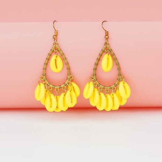 Gold-Plated Handcrafted Yellow Color Earrings for Women