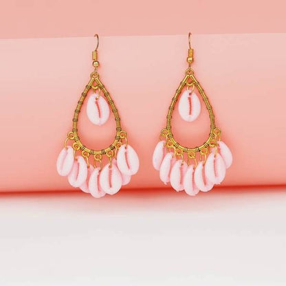 Gold-Plated Handcrafted Pink Color Earrings for Women