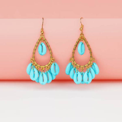 Gold-Plated Handcrafted Surf Color Earrings for Women