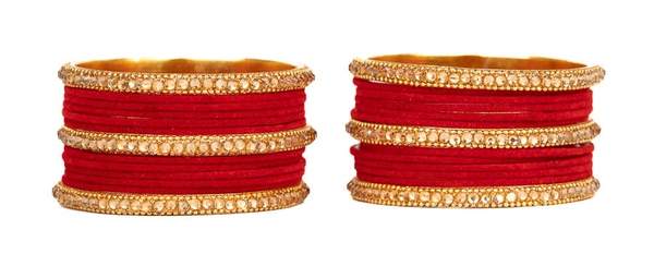 Shimmer & Softness Metal Bangles with Velvet and Zircon 02