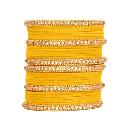 Modern Women's Velvet Bangles with Zircon Stone & Metal