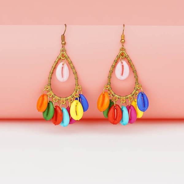 Gold-Plated Handcrafted Multicolor Earrings for Women