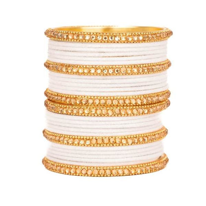 Sophisticated Velvet Bangles Set with Zircon Stones for Ladies