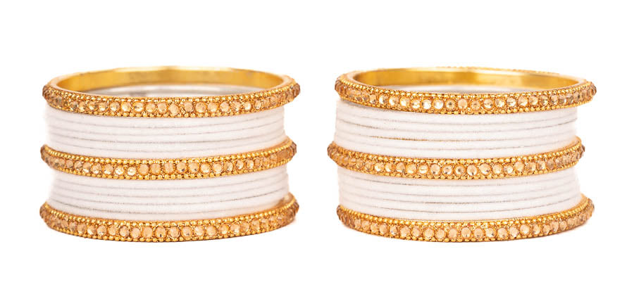 Sophisticated Velvet Bangles Set with Zircon Stones for Ladies 02