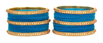 Chic Zircon Stone Metal Bangles with Velvet Accents for Women and Girls 02