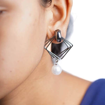 Stylish Oxidised Pearl Earrings for Women and Girls 02