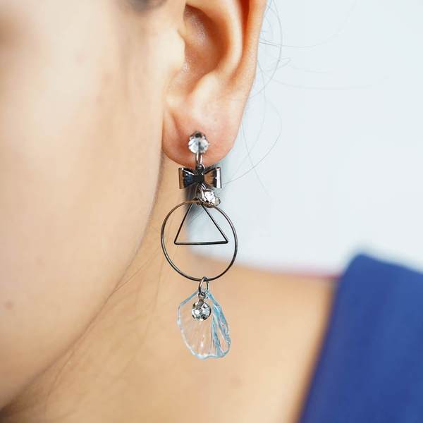 Black & Surf Color Light weight Stone Drop Earring for Women