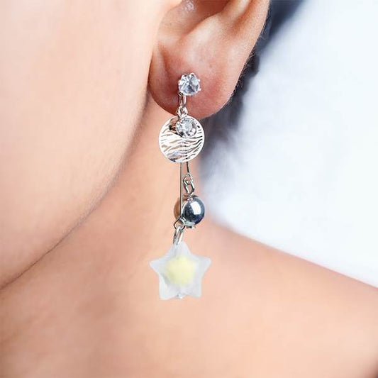 Long Earrings in Yellow Color for Party Wear in Silver