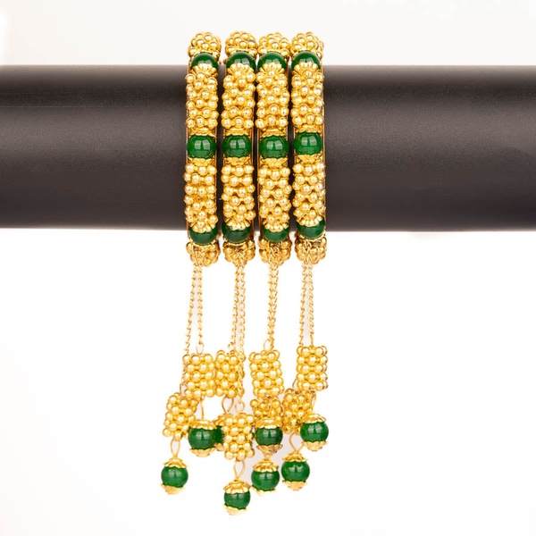 Beautiful Green Color Alloy Latkan Bangles Women & Girls Styles 02