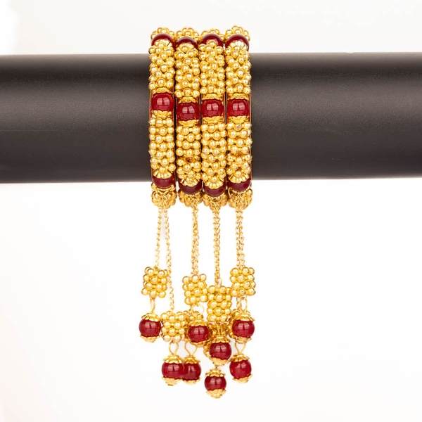 Beautiful Rani Color Alloy Latkan Bangles Women & Girls Styles 02