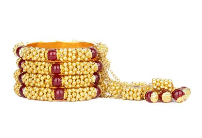 Beautiful Rani Color Alloy Latkan Bangles Women & Girls Styles 03