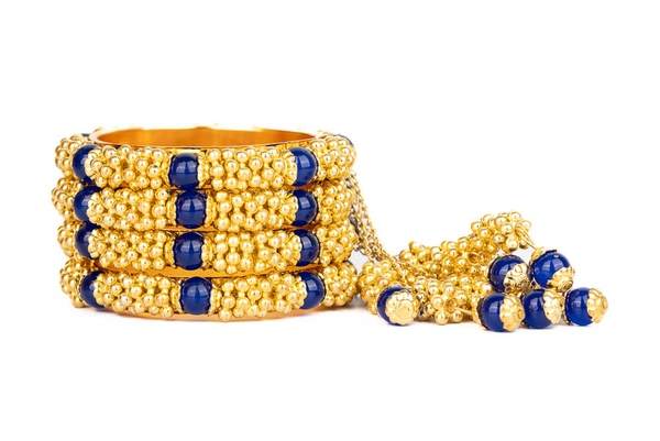 Beautiful Blue Color Alloy Latkan Bangles Women & Girls Styles 03