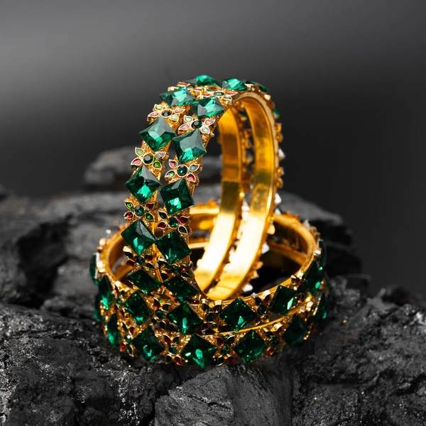 Modern & Eye-Catching Gold-Plated Zircon Bangles