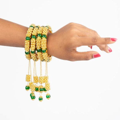 Beautiful Green Color Alloy Latkan Bangles Women & Girls Styles