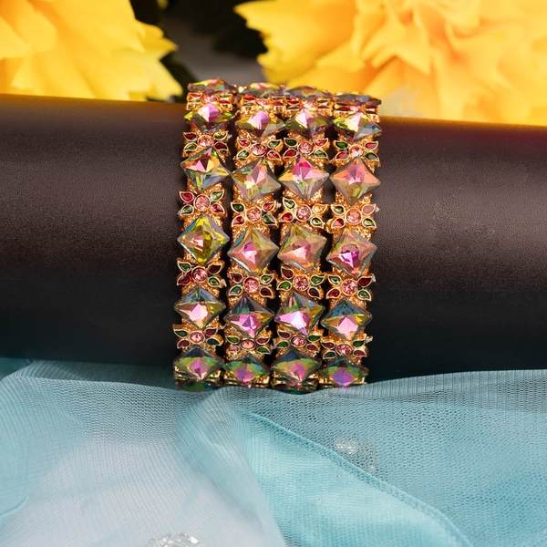 Modern & Eye-Catching Gold-Plated Zircon Bangles for Women 02