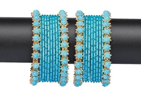 Mamon Creations Surf Color Metal Bangles for Women & Girls front view