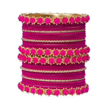 Golden & Rani Color Velvet Bangles Set Pack of 26