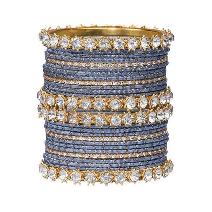 Golden and Platinum Metal Bangles Set Pack of 26